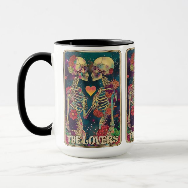 Caneca O Amor Eterno Breve Aqui! ☕ 💀 ❤️ Tarot Dos Amante (Esquerda)