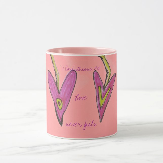 Caneca O amor nunca falha (Centro)