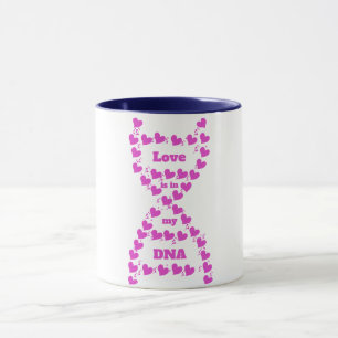 Caneca O Amor Personalizável está no Meu DNA Cerâmica Per