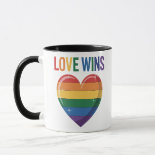 Caneca O Amor Vence LGBT Orgulho Gay Igualdade