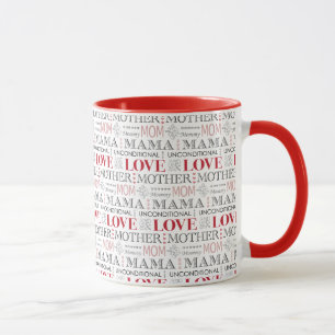 Caneca O aniversário da mãe ou teste padrão elegante do