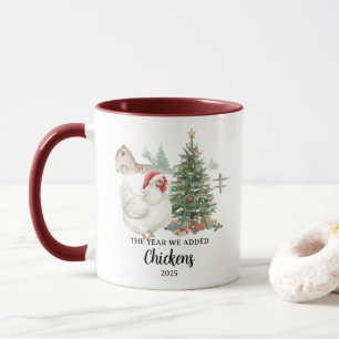 Caneca O Ano em que Adicionamos Galinhas Criação Personal