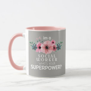 Caneca O assistente social bonito da flor