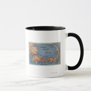 Caneca O auto mapa dos turistas de Cape Cod