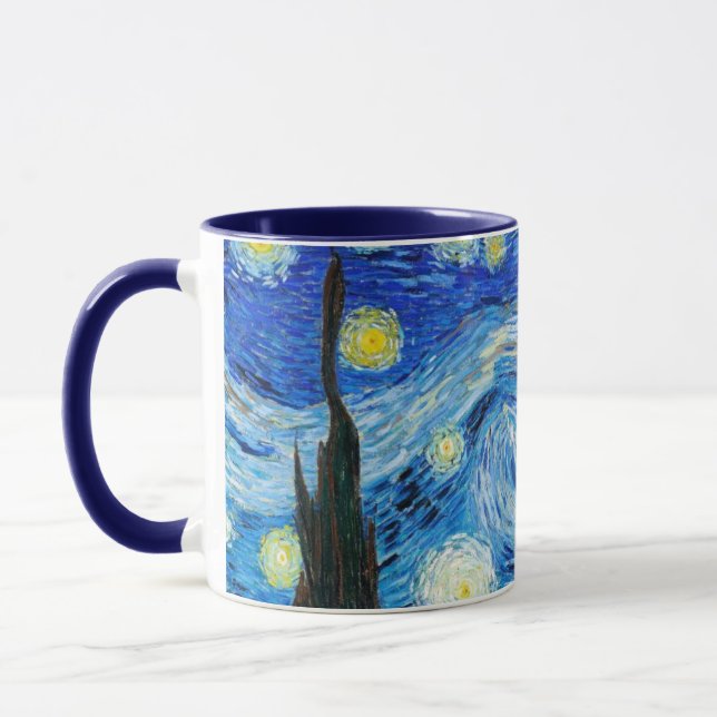 Caneca O bebendo de Starry Night Van Gogh (Esquerda)