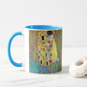 Caneca O Beijo de Gustav Klimt, Vintage Art Nouveau