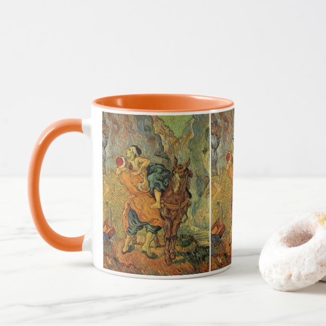 Caneca O bom samaritano de Vincent van Gogh (Com Donut)