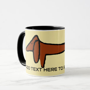 Caneca O Brown Dachshund, adicione texto.