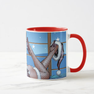Caneca O cabelo louro, azul Eyed a ilustração da beleza