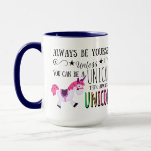 Caneca O café do arco-íris do unicórnio, seja sempre v