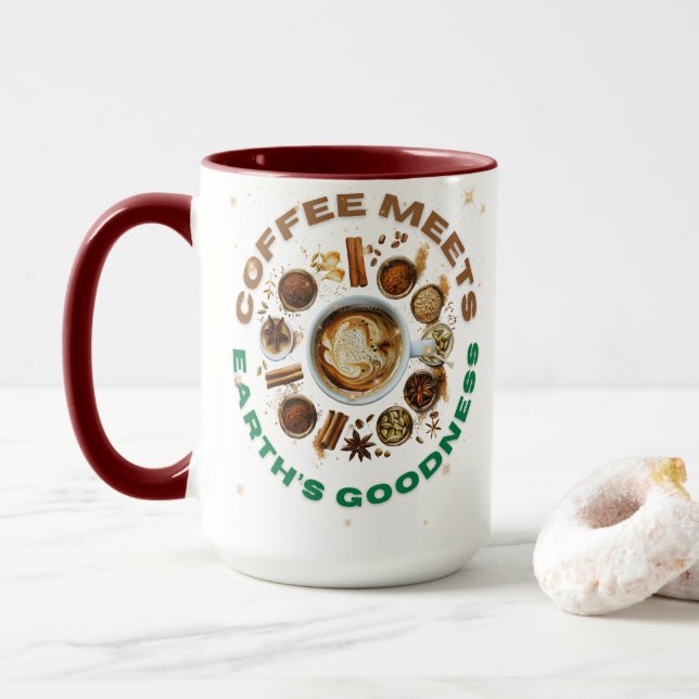 Caneca O Café Encontra a Bondade da Terra – Bebida Herbal (Com Donut)