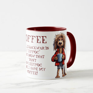 Caneca O Café Ortografado Para Trás É Eefã - Cão