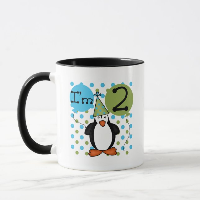 Caneca ò Camiseta e presentes do aniversário do pinguim (Esquerda)