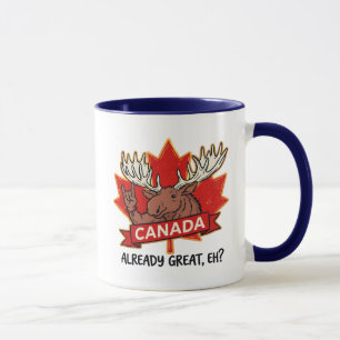 Caneca O Canadá Já É Ótimo Eh Alce Orgulho Canadense