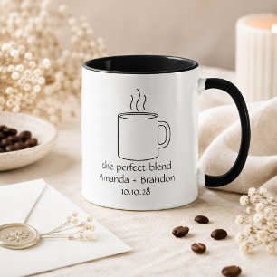 Caneca O Casamento do Blend Perfeito Desenhado à Mão