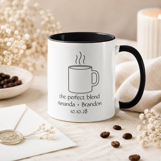 Caneca O Casamento do Blend Perfeito Desenhado à Mão (Criador carregado)