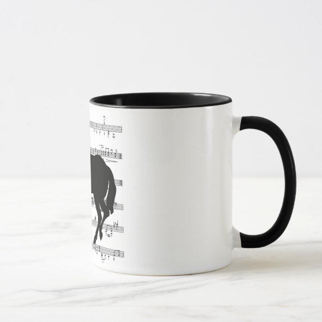 Caneca O cavalo francês da música aumentou (Direita)