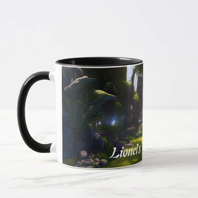 Caneca O chá de manhã da Lionel personalizável (Esquerda)