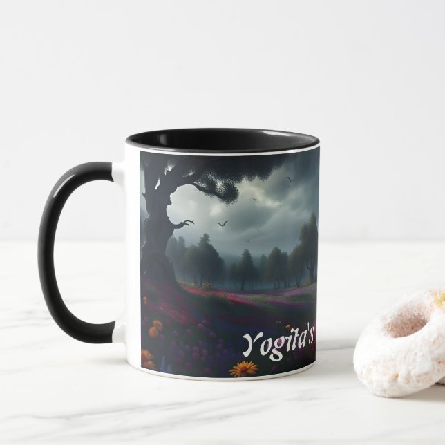 Caneca O chá de manhã da Yogita personalizável (Com Donut)