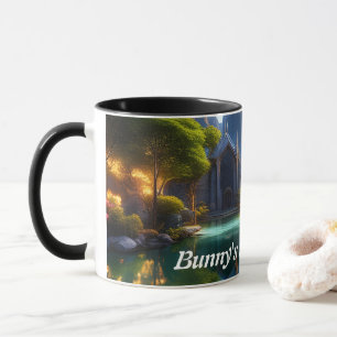 Caneca O chá de manhã de Bunny personalizado personalizáv