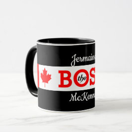 Caneca O chefe com o maple canadense e seu nome