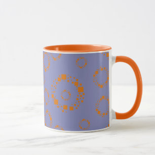 Caneca o círculo azul alaranjado feminino esquadra a art