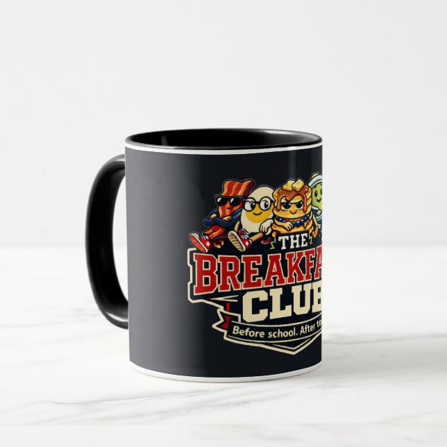 Caneca O Clube do Café da Manhã - Amantes da Comida (Frente Esquerda)
