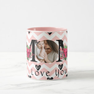 Caneca O CORAÇÃO BONITA ADORA A Dia de as mães MÃE.