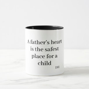 Caneca O coração de um pai é o lugar mais seguro para uma
