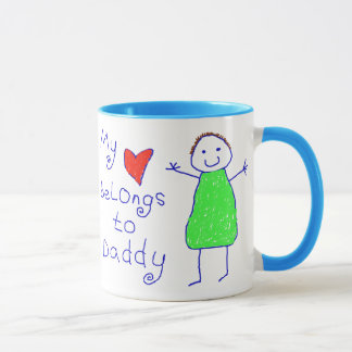 Caneca O coração pertence ao pai