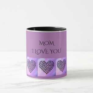 Caneca O coração roxo dois da "MAMÃ" EU TE AMO tonific