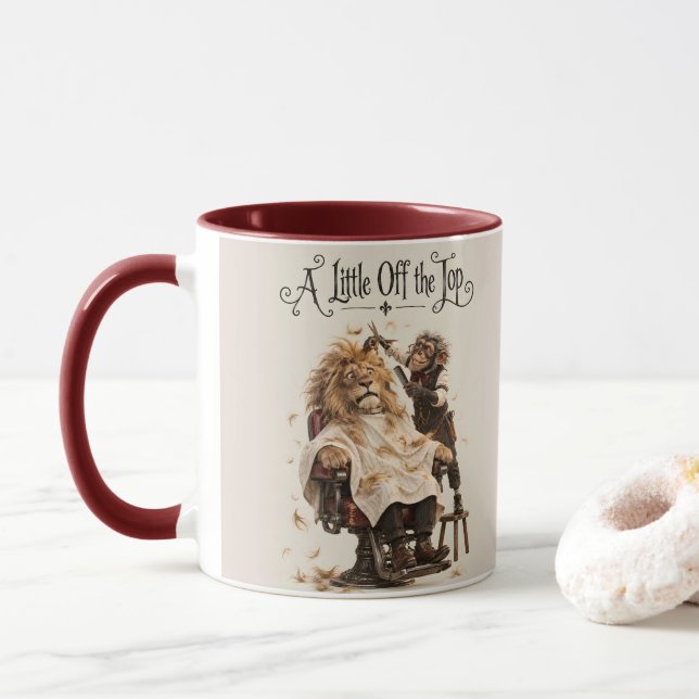 Caneca O Corte de Cabelo do Leão (Com Donut)