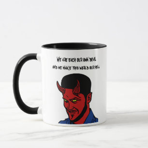 Caneca O Demônio Vermelho Lúcifer O Inferno cita Arte