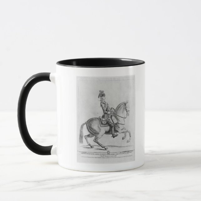 Caneca O d'Eon dos cavaleiros como um Dragoon, 1779 (Esquerda)