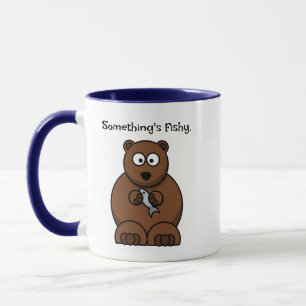 Caneca O desenho animado do urso castanho, engraçado, de