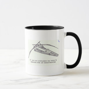 Caneca O design de Leonardo da Vinci para um Ornithopter