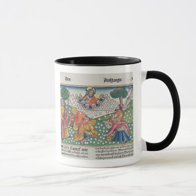 Caneca O deus 13-22 do êxodo 16 fornece codorniz e maná (Direita)