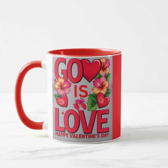 Caneca O Deus é amor dia dos namorados (Esquerda)