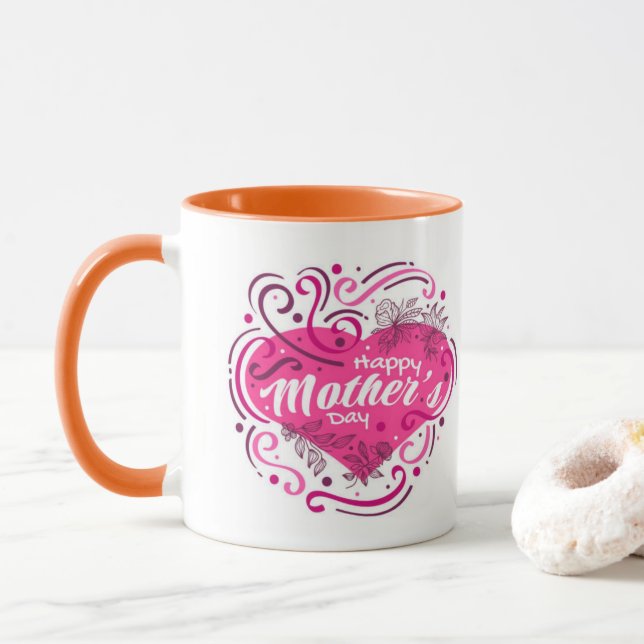 Caneca O dia da mãe é feliz... feliz Dia das Mães... (Com Donut)