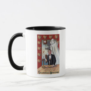Caneca O Dia das Bruxas GreetingMan e fantasma