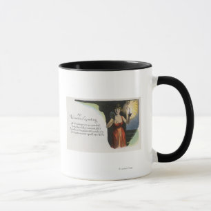 Caneca O Dia das Bruxas GreetingWoman com vela