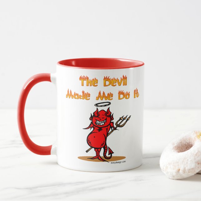 Caneca O diabo fez-me fazê-lo! (Com Donut)
