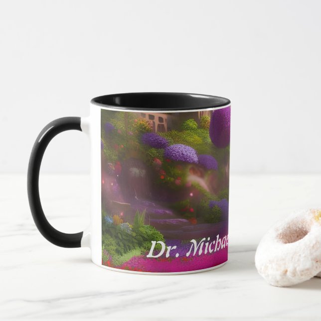 Caneca O Dr. Michael's Morning Tea Personalizou (Com Donut)
