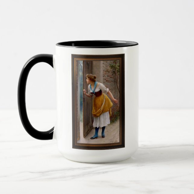 Caneca O Eavesdropper de Eugen von Blaas (Esquerda)
