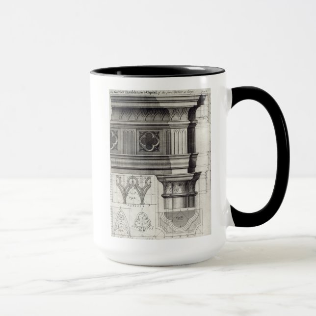 Caneca O Entablature e o capital góticos (Direita)