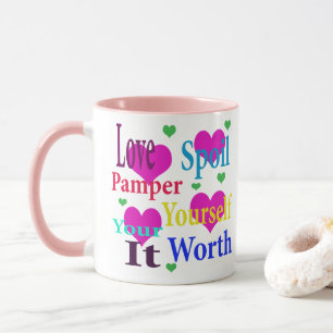 Caneca O entulho do amor Pamper logotipo, combinado