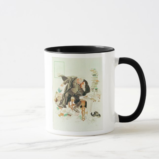 Caneca O esboço de desenhos animados Satirical de Sanity (Direita)