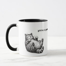 Caneca O escrevendo É Duro — Os Gatos Dificultam A Coisa