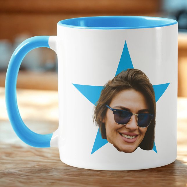 Caneca O Escritório de TV Mostra Mug, Blue Star Face (Criador carregado)