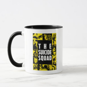 Caneca O Esquadrão Suicida   Blocos de Ícones Amarelo e